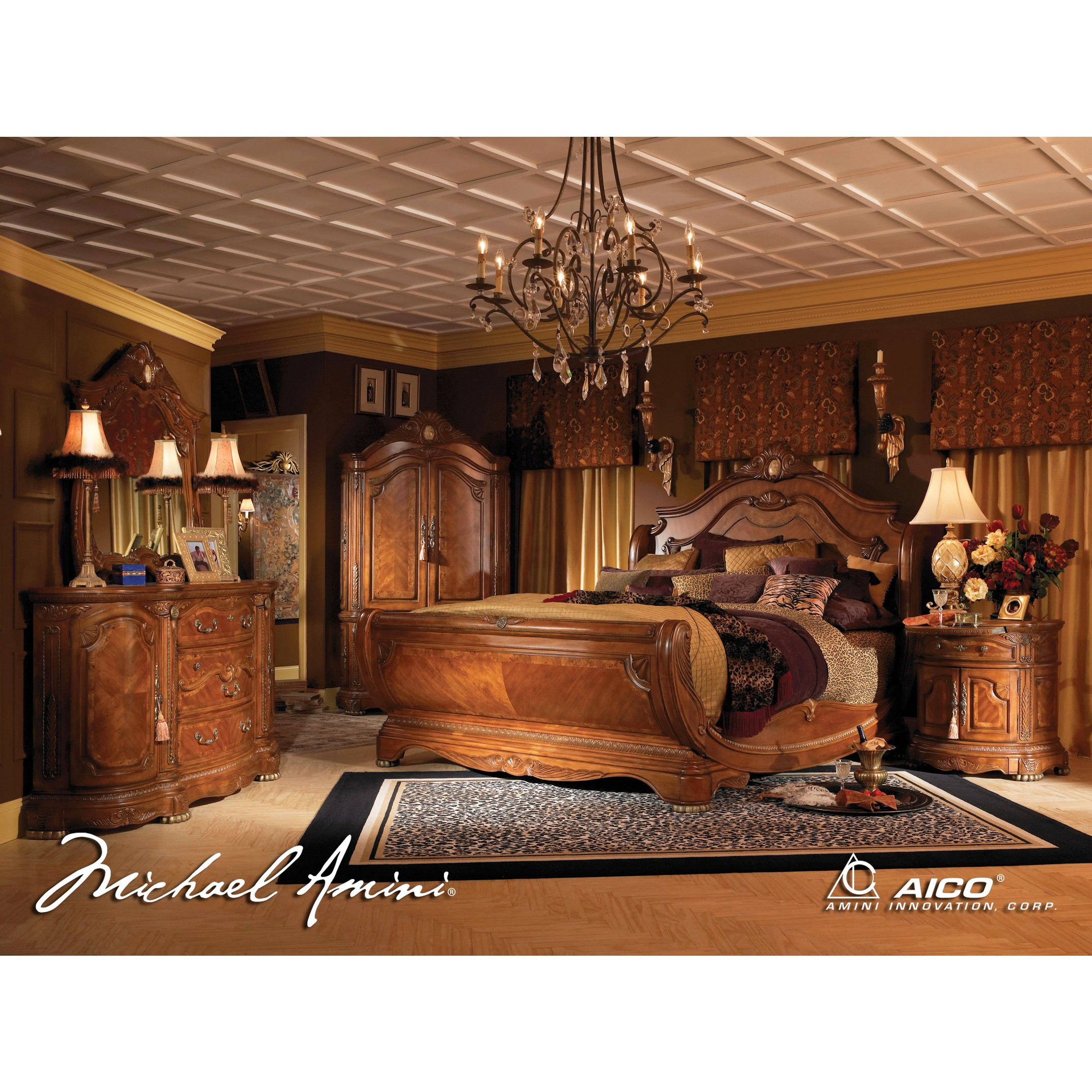 Best ideas about King Size Bedroom Sets
. Save or Pin AICO 5pc Cortina California King Size Bedroom Set in Honey Now.