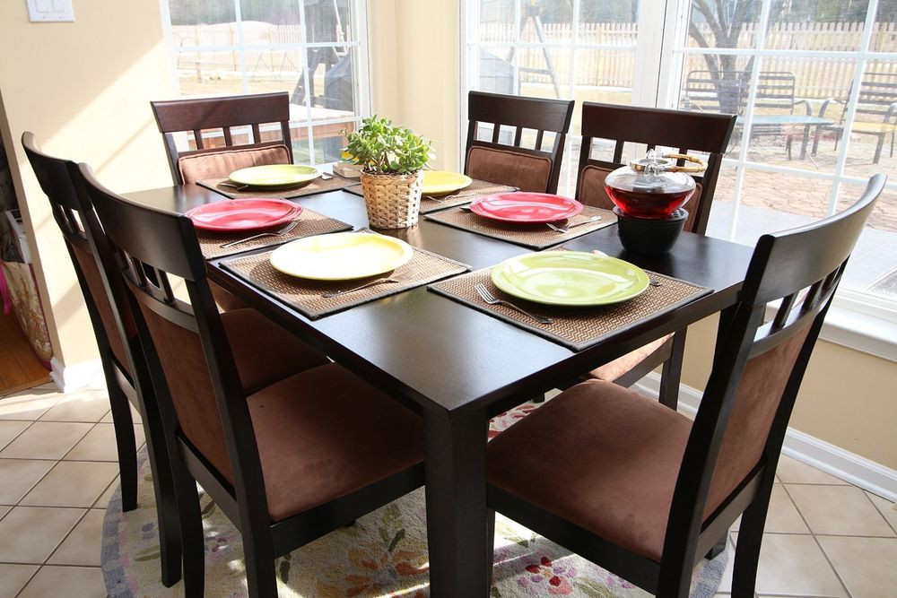 Best ideas about Kitchen &amp; Dining Room Tables
. Save or Pin 7pc Espresso Dining Room Kitchen Set Table & 6 Microfiber Now.
