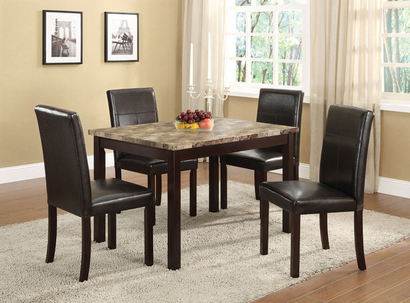 Best ideas about Kitchen &amp; Dining Room Tables
. Save or Pin 5 Pc Set Faux Marble With Espresso Finish Dining Room Now.