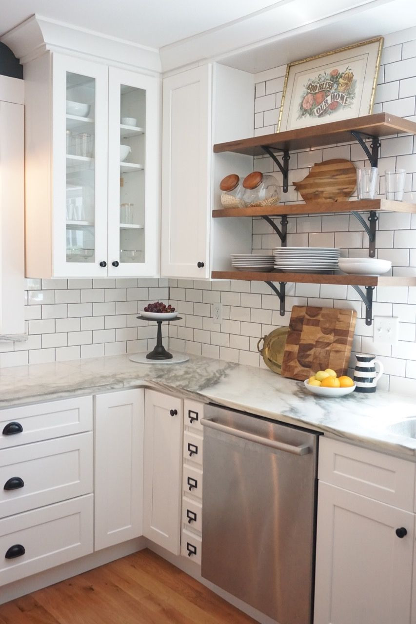 Best ideas about Kitchen Cabinets And Countertops
. Save or Pin Vintage kitchen remodel White shaker cabinets marble Now.