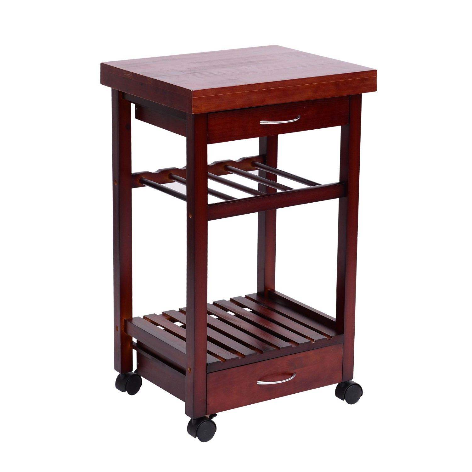 Best ideas about Kitchen Cart With Wine Rack
. Save or Pin Hom 32" Wooden Storage Rolling Kitchen Cart Trolley Now.