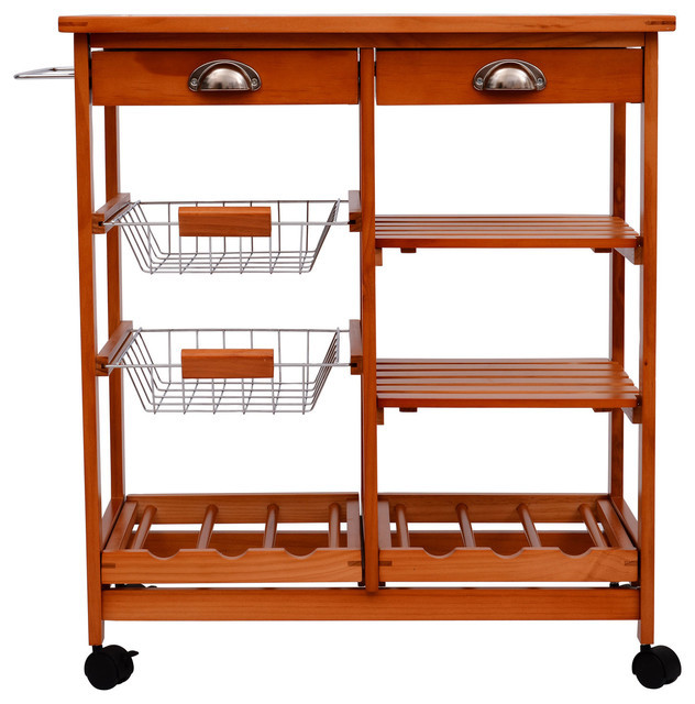 Best ideas about Kitchen Carts With Wine Racks
. Save or Pin Hom 29" Portable Rolling Trolley Kitchen Cart With Tile Now.
