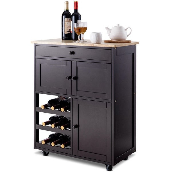 Best ideas about Kitchen Carts With Wine Racks
. Save or Pin Shop Gymax Modern Rolling Kitchen Cart Trolley Island Now.