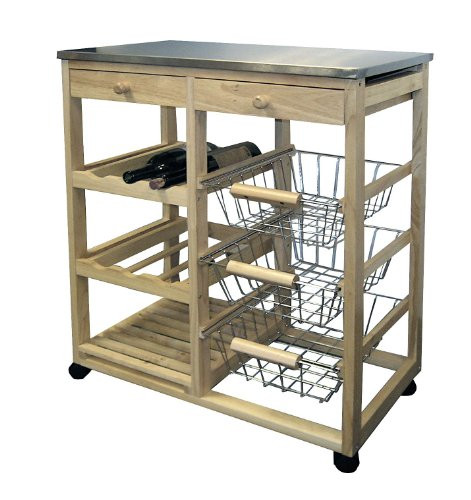 Best ideas about Kitchen Carts With Wine Racks
. Save or Pin NEW Wood & Steel Kitchen Utility Island Kitchen Cart Table Now.