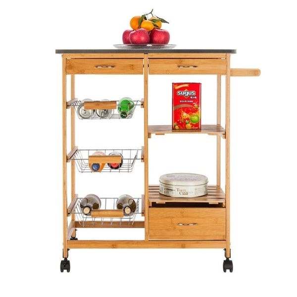 Best ideas about Kitchen Carts With Wine Racks
. Save or Pin Shop Island Wood Storage Trolley Rolling Kitchen Cart w Now.
