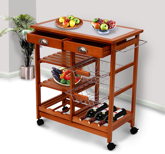 Best ideas about Kitchen Carts With Wine Racks
. Save or Pin 30" Portable Rolling Kitchen Storage Tile Top Island Now.