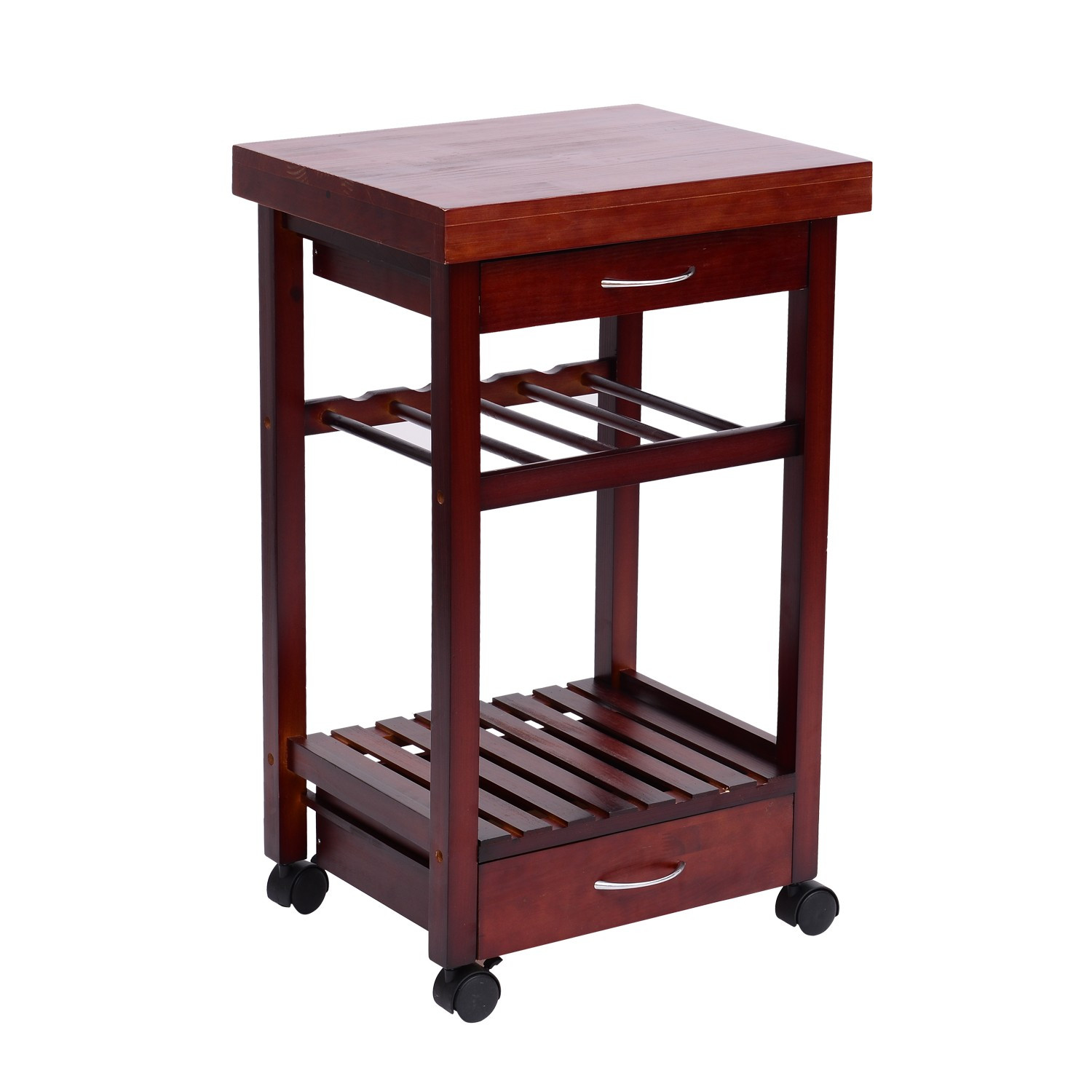 Best ideas about Kitchen Carts With Wine Racks
. Save or Pin Hom 32" Wooden Storage Rolling Kitchen Cart Trolley Now.