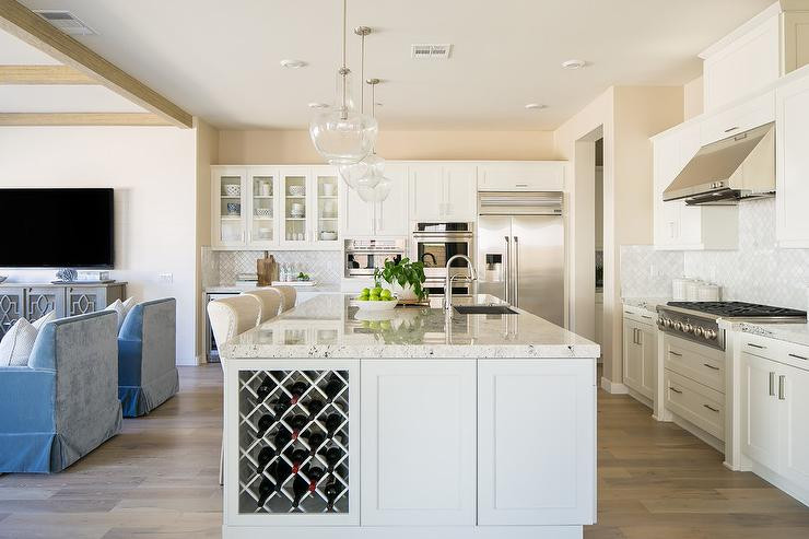 Best ideas about Kitchen Island With Wine Rack
. Save or Pin White and Gray Granite Transitional kitchen Sherwin Now.