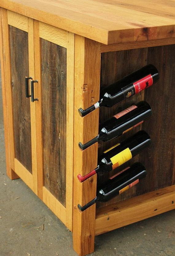 Best ideas about Kitchen Islands Wine Rack
. Save or Pin Barnwood Kitchen Island Rustic Workstation Wine Rack Cabinet Now.