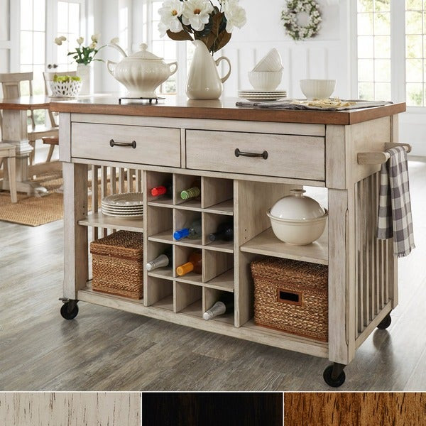 Best ideas about Kitchen Islands Wine Rack
. Save or Pin Eleanor Two Tone Rolling Kitchen Island with Wine Rack by Now.
