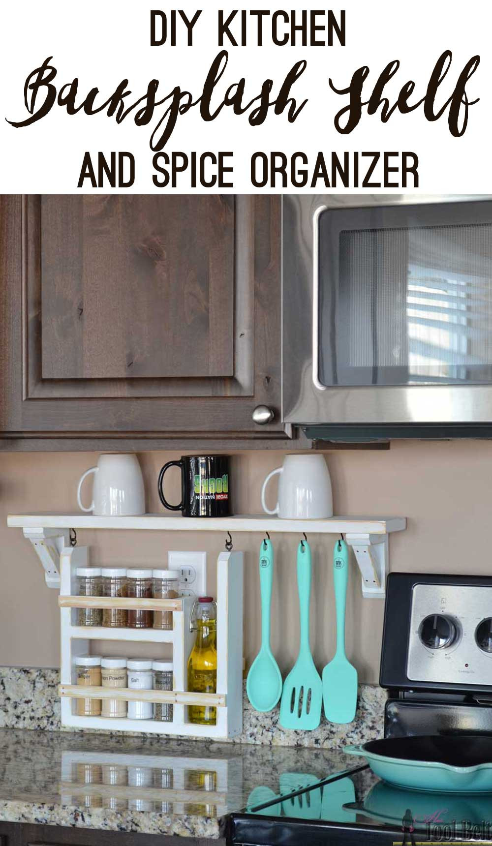 Best ideas about Kitchen Organizers DIY
. Save or Pin Kitchen Backsplash Shelf and Organizer Her Tool Belt Now.