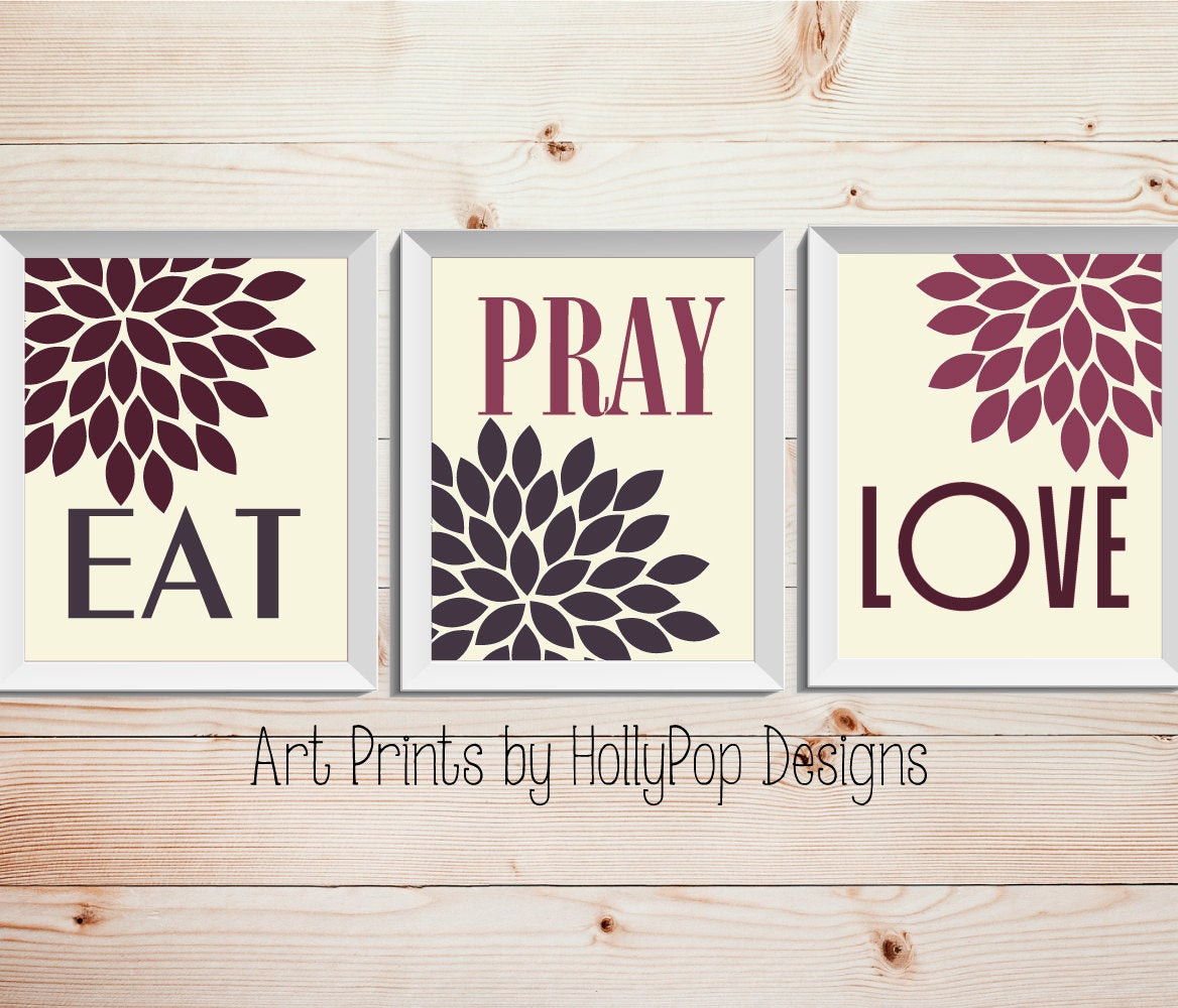 Best ideas about Kitchen Wall Art
. Save or Pin Modern Kitchen Wall Decor Eat Pray Love Trio Print Set 3 Now.