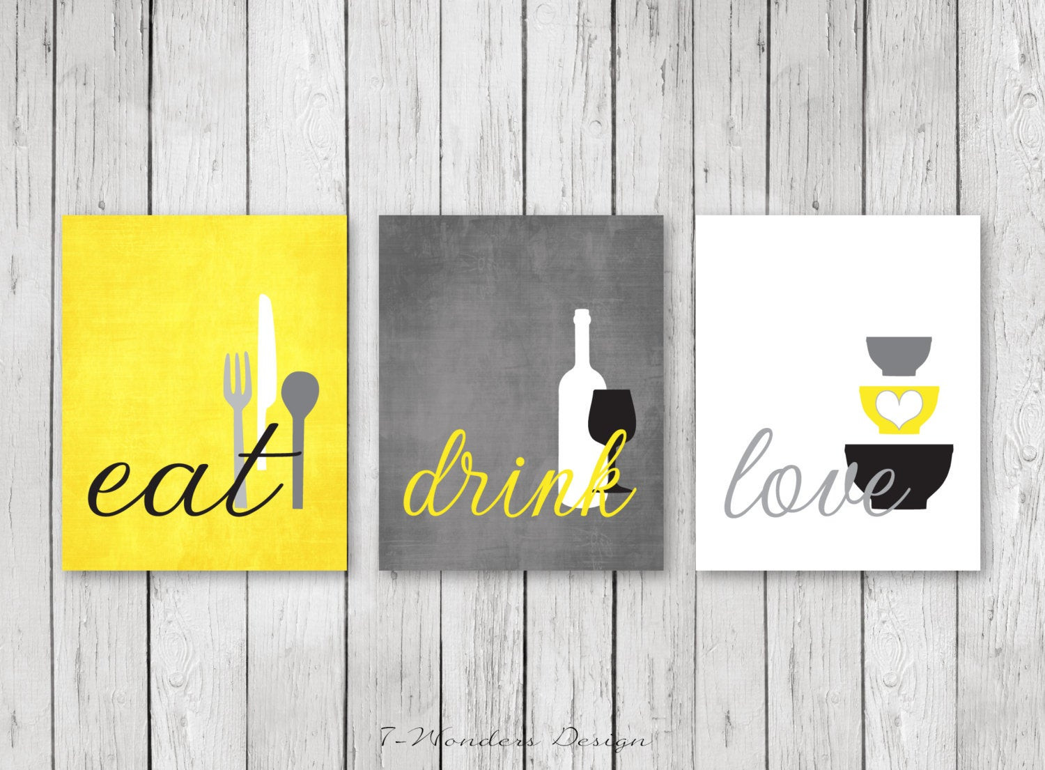 Best ideas about Kitchen Wall Art
. Save or Pin Kitchen Wall Art Print Set Eat Drink Love by 7WondersDesign Now.