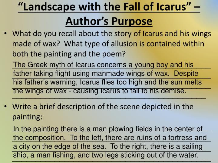 Best ideas about Landscape With The Fall Of Icarus Poem
. Save or Pin PPT Literary Device Allusion PowerPoint Presentation Now.