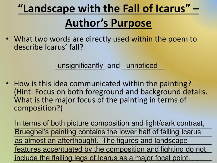 Best ideas about Landscape With The Fall Of Icarus Poem
. Save or Pin PPT Literary Device Allusion PowerPoint Presentation Now.