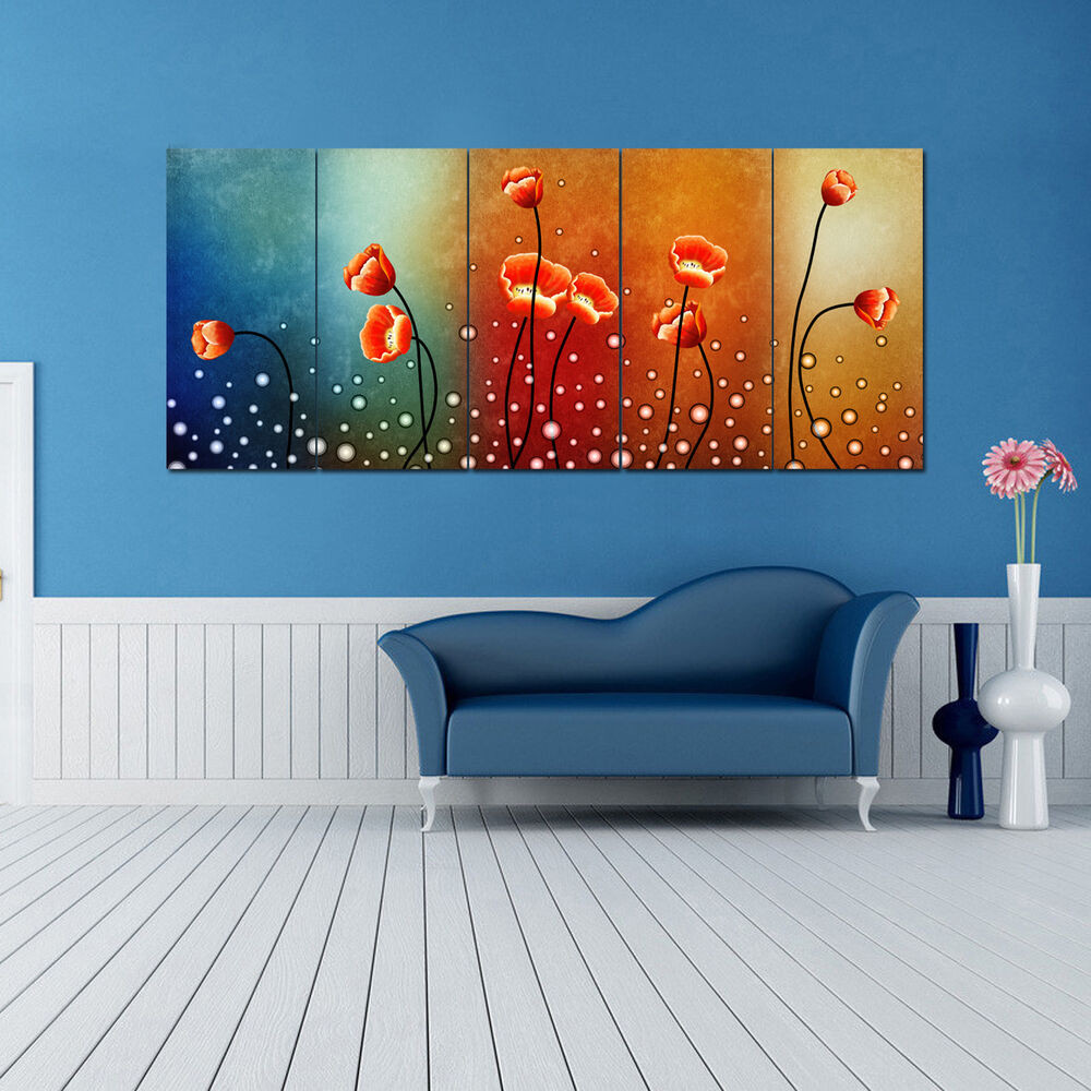 Best ideas about Large Canvas Wall Art
. Save or Pin Ready To Hang 5 Panels Flowers Modern HD Canvas Now.