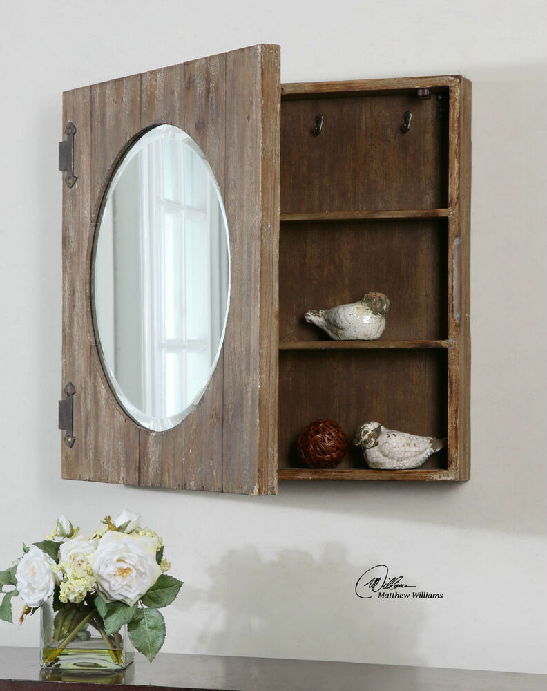 Best ideas about Large Medicine Cabinet
. Save or Pin LARGE 24" ROUND AGED WOOD MIRROR BATHROOM MEDICINE CABINET Now.