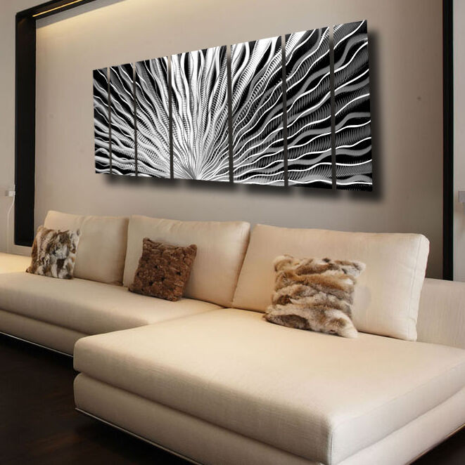 Best ideas about Large Outdoor Metal Wall Art
. Save or Pin Silver Metal Wall Art Panels Modern Abstract Indoor Now.