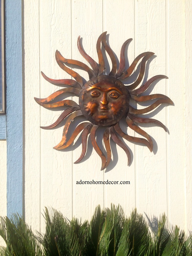 Best ideas about Large Outdoor Metal Wall Art
. Save or Pin Metal Sun Wall Decor Rustic Garden Art Indoor Now.