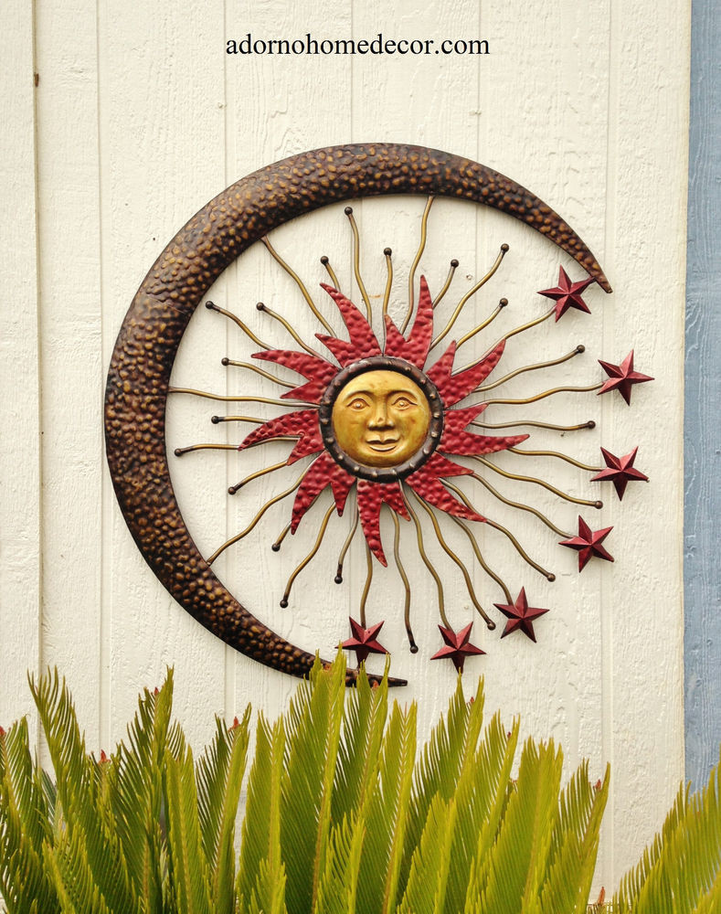 Best ideas about Large Outdoor Metal Wall Art
. Save or Pin Metal Celestial Moon Sun Decor Garden Art Indoor Now.