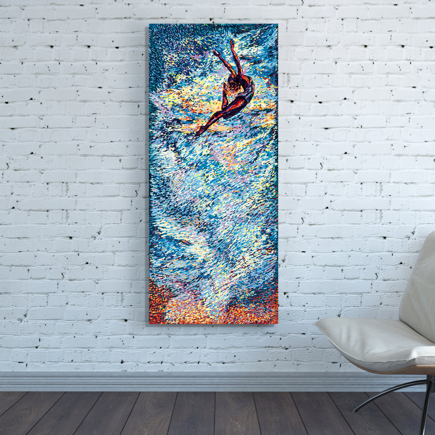 Best ideas about Large Vertical Wall Art
. Save or Pin CANVAS PRINT Vertical Huge Blue Abstract Wall Art Now.
