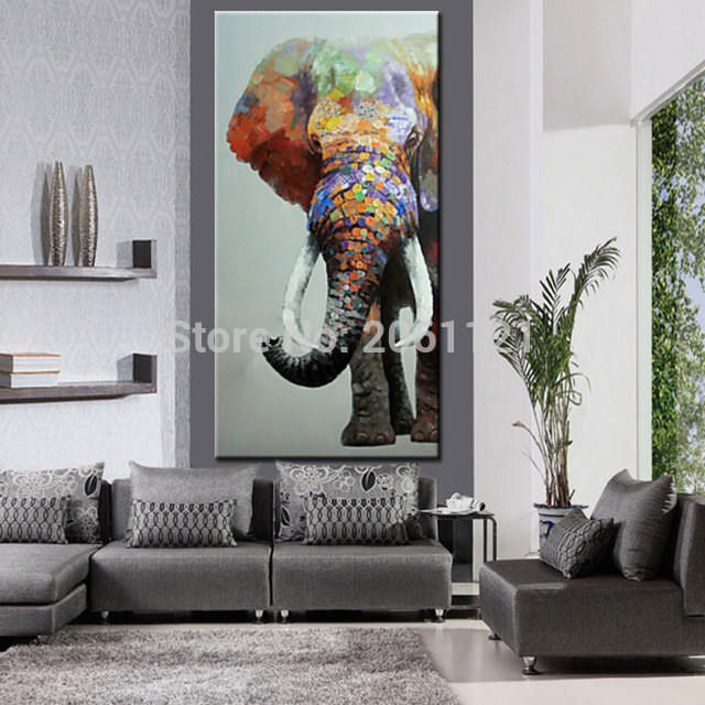 Best ideas about Large Vertical Wall Art
. Save or Pin hand painted large big elephant wall art abstract textured Now.