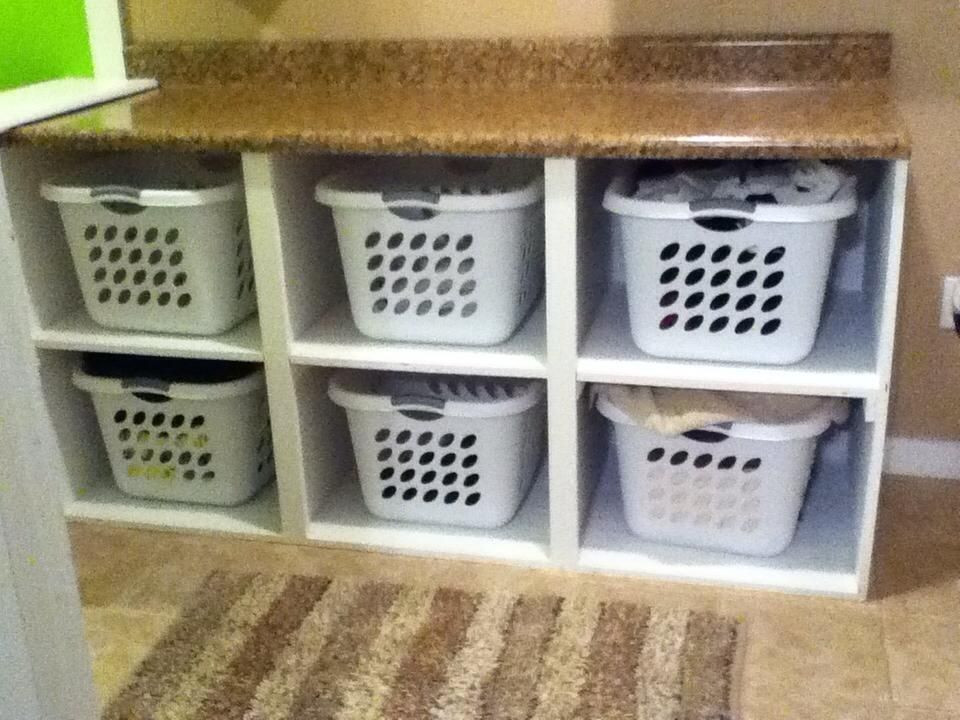 Best ideas about Laundry Basket Storage
. Save or Pin laundry basket shelf with wicker baskets or add doors Now.