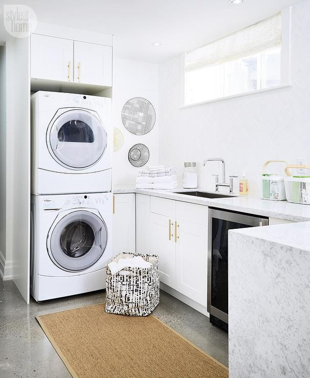 Best ideas about Laundry Room Cabinets Ikea
. Save or Pin White Laundry Room Cabinets with Brushed Brass Octagon Now.