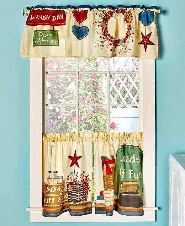 Best ideas about Laundry Room Curtains
. Save or Pin 3 Pc Laundry Room Café Curtain Set Retro Vintage Old Now.