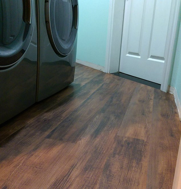 Best ideas about Laundry Room Floor
. Save or Pin Transform Your Laundry Room Floor With Faux Wood Vinyl Now.