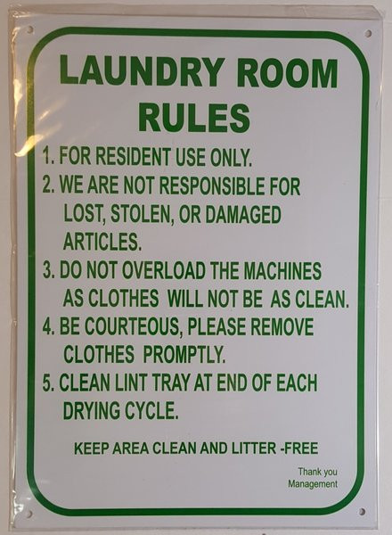 Best ideas about Laundry Room Rules
. Save or Pin NYC DOB SIGN LAUNDRY ROOM RULES SIGN – WHITE ALUMINUM Now.