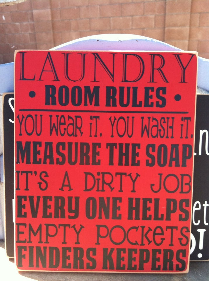 Best ideas about Laundry Room Rules
. Save or Pin Items similar to Laundry room rules painted wood sign Now.