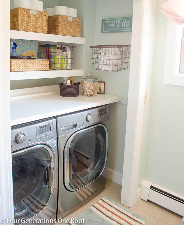 Best ideas about Laundry Room Shelf
. Save or Pin DIY Floating Shelves laundry room Four Generations e Now.