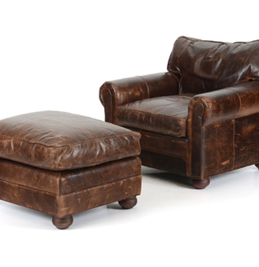 Best ideas about Leather Chair Repair
. Save or Pin Restoration Hardware Leather Chair and Ottoman EBTH Now.