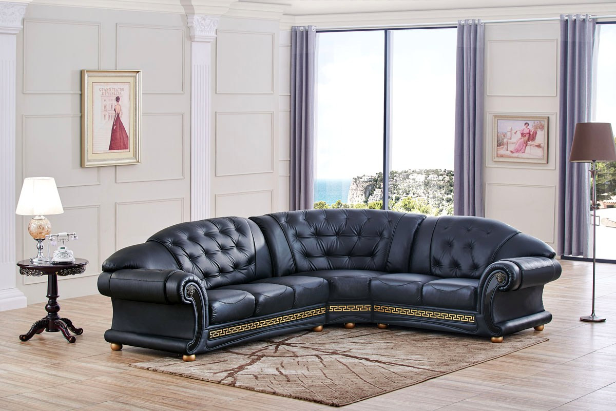 Best ideas about Leather Sofa With Chaise
. Save or Pin Versace Cleopatra Black Italian Top Grain Leather Right Now.