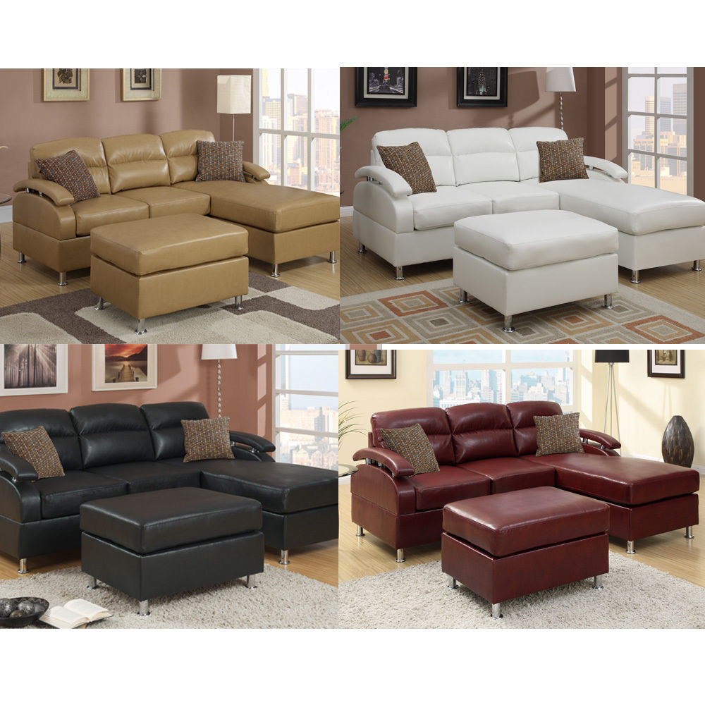 Best ideas about Leather Sofa With Chaise
. Save or Pin 3 pcs Small Sectional Bonded Leather Sofa Reversible Now.