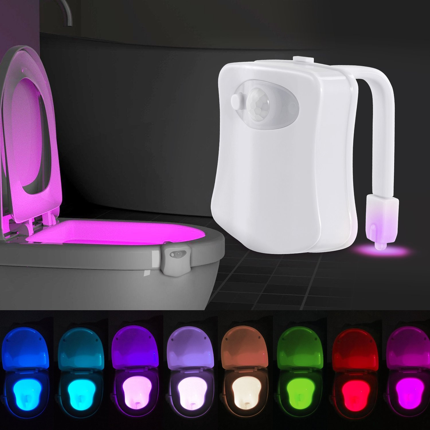 Best ideas about Led Toilet Light
. Save or Pin Toilet Night Light 8 Color LED Motion Sensor Activated Now.