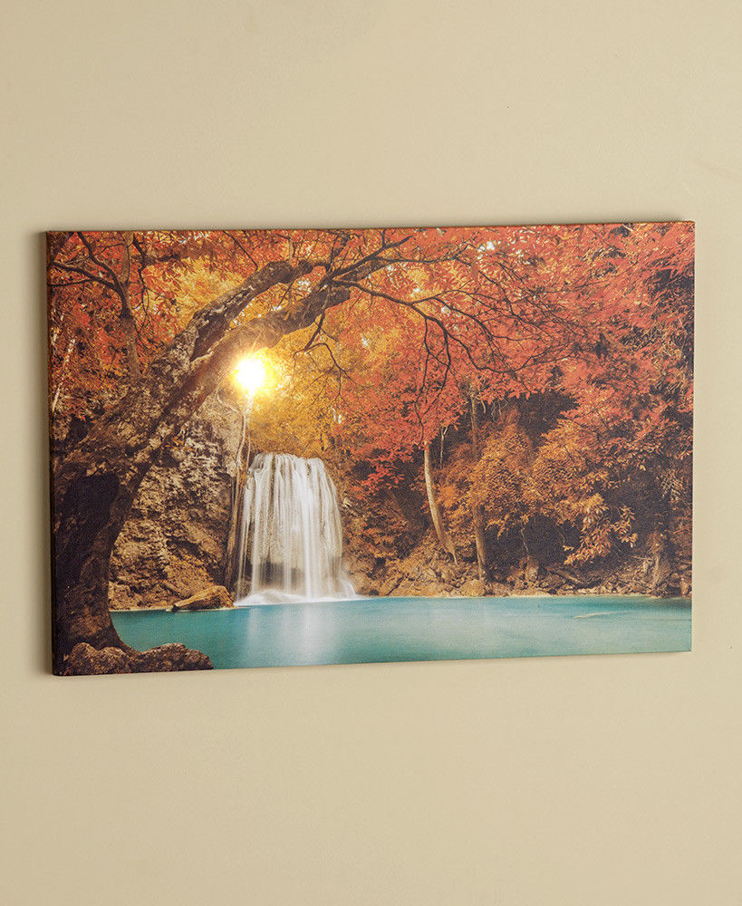 Best ideas about Led Wall Art
. Save or Pin WATERFALL FOREST TREE LIGHTED CANVAS Nature Wall Art Now.