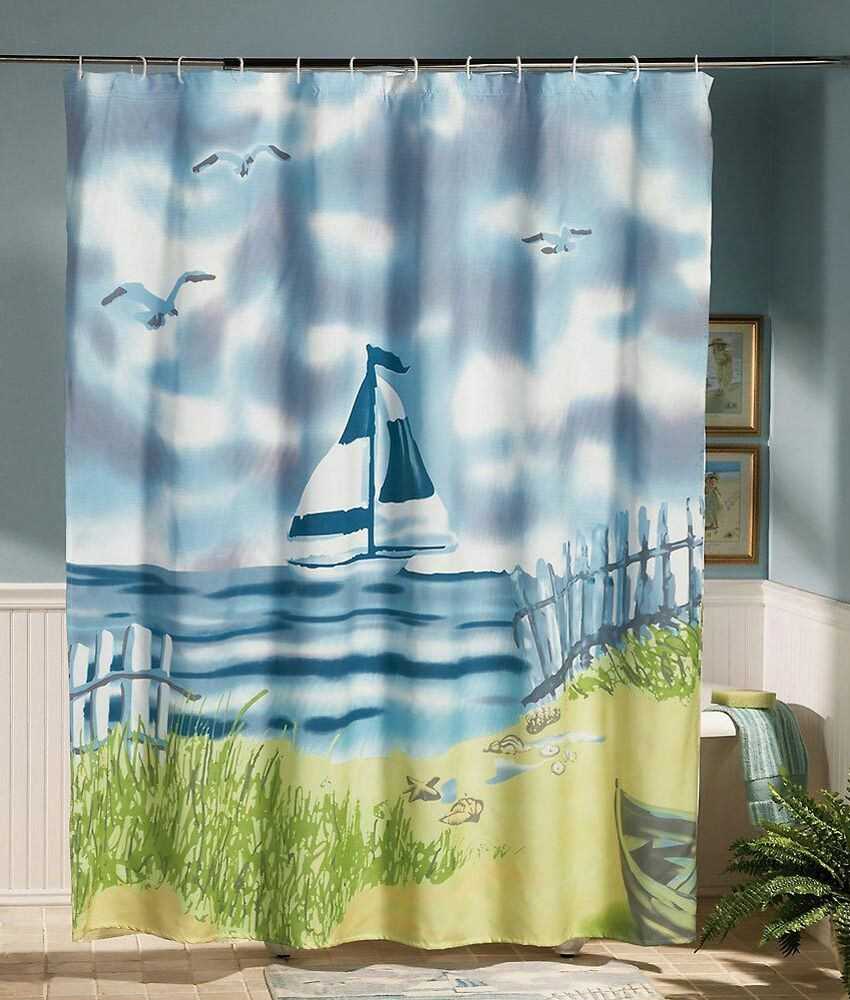 Best ideas about Light House Bathroom Decor
. Save or Pin Seaside Nautical Sailboat Boat Lighthouse Shower Curtain Now.