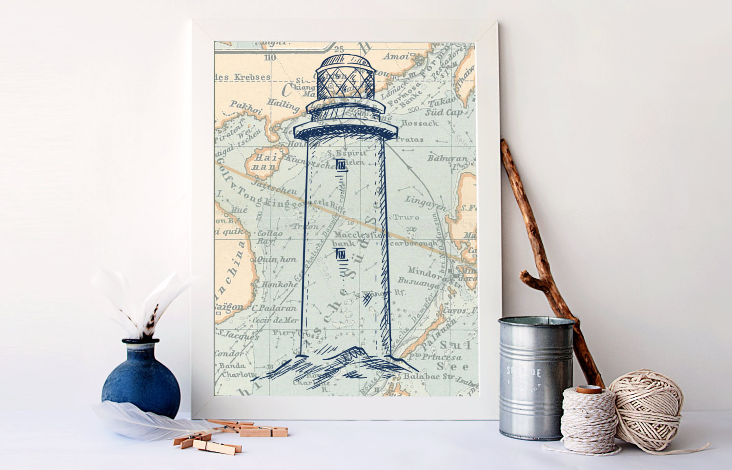 Best ideas about Light House Bathroom Decor
. Save or Pin Vintage ocean map Lighthouse on map decor bathroom nautical Now.