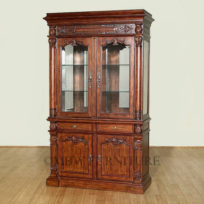 Best ideas about Lighted Curio Cabinet
. Save or Pin 7 5Ft Tall Mahogany China Hutch Lighted Curio Display Now.