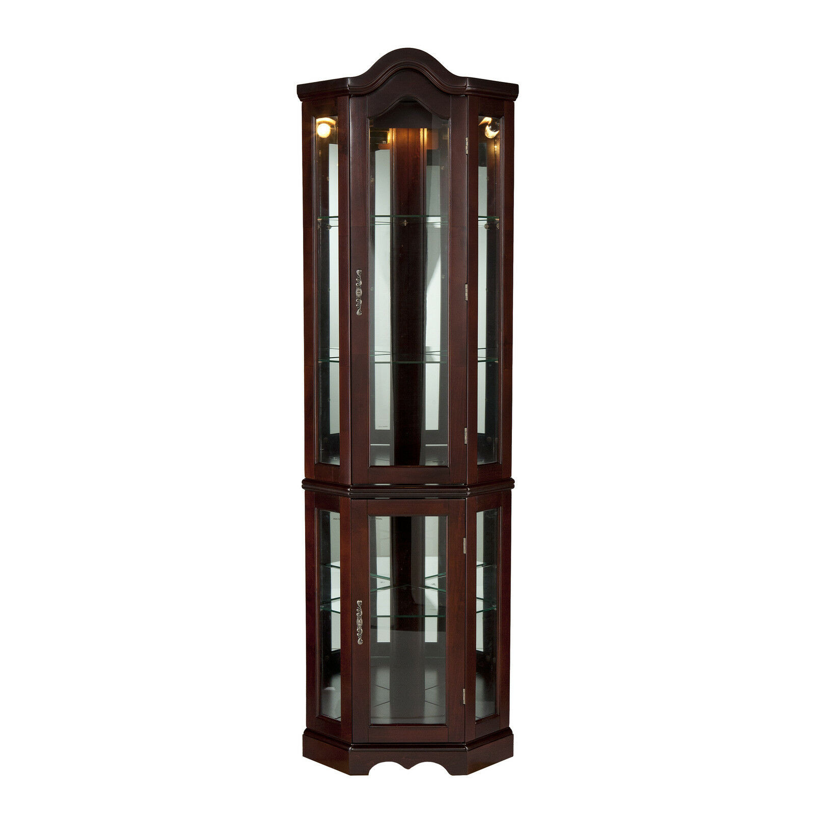 Best ideas about Lighted Curio Cabinet
. Save or Pin RICH DARK WOOD DISPLAY CURIO CABINET CORNER LIGHTED Now.