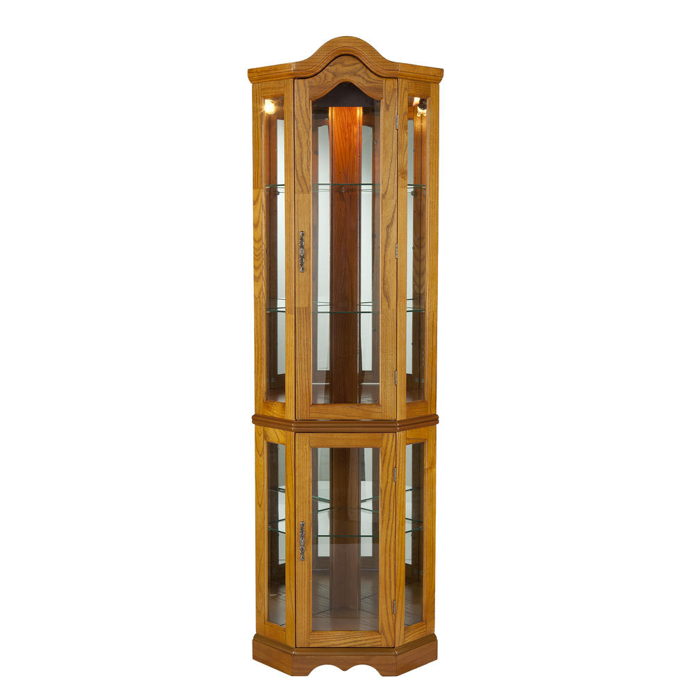 Best ideas about Lighted Curio Cabinet
. Save or Pin Southern Enterprises Lighted Corner Curio Cabinet Golden Now.