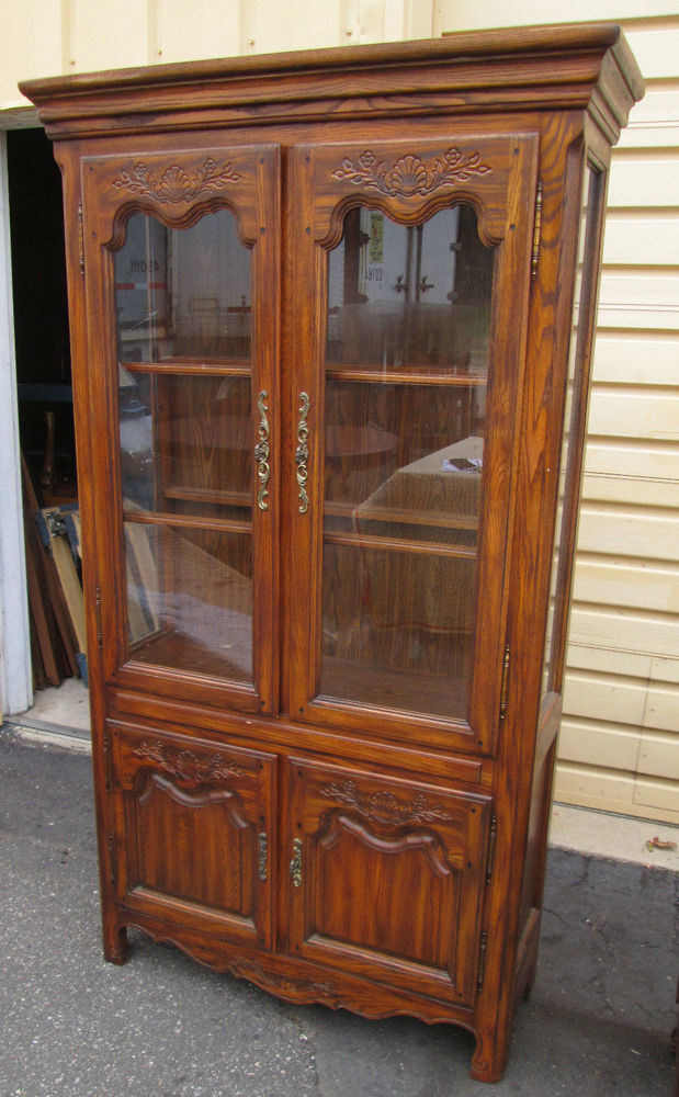 Best ideas about Lighted Curio Cabinet
. Save or Pin Oak Curio Lighted China Cabinet Now.