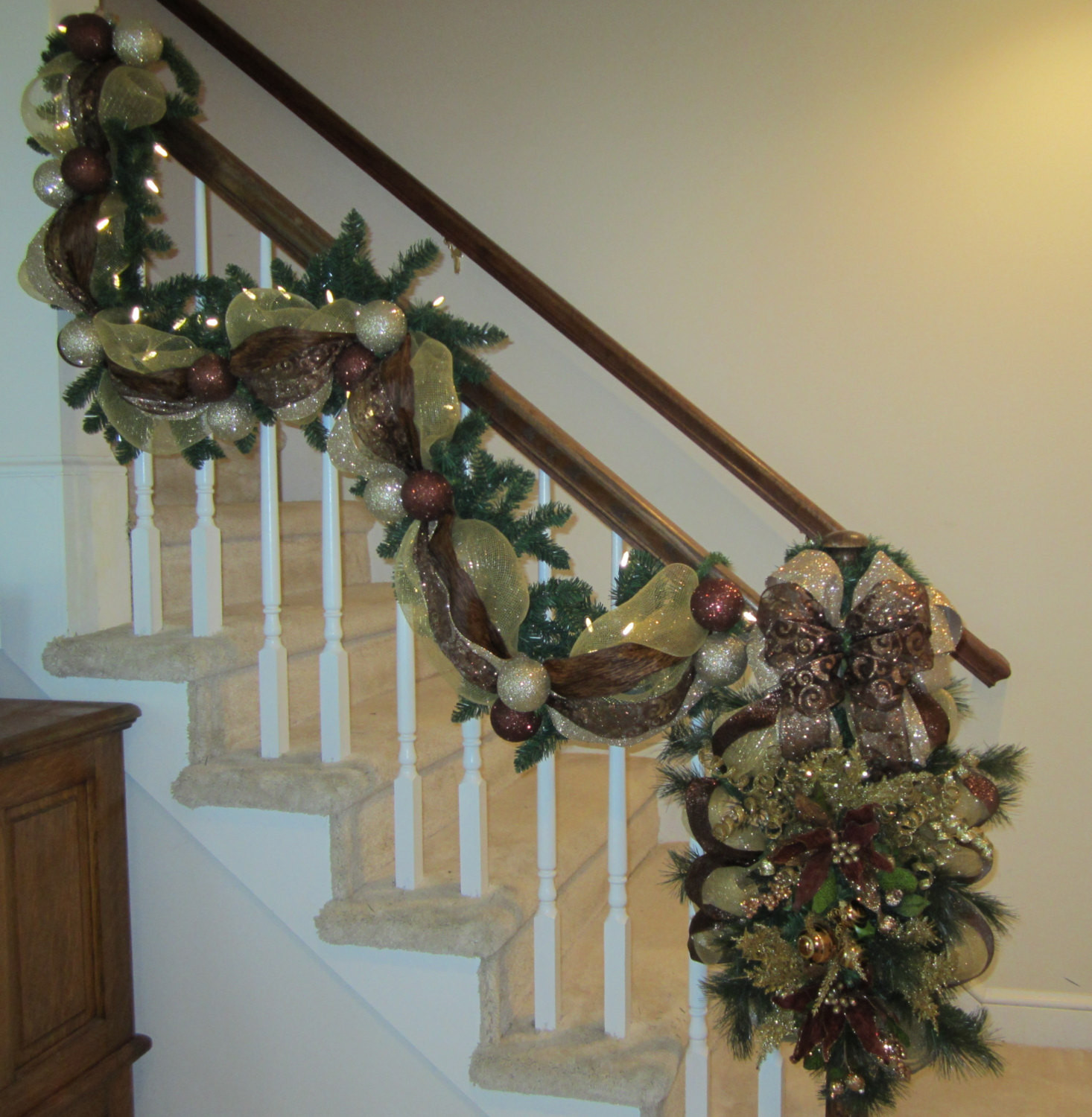 Best ideas about Lighted Garland For Staircase
. Save or Pin Christmas Stair Garland & Swag SHIPPING by Now.