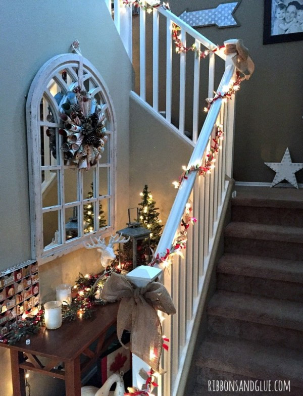 Best ideas about Lighted Garland For Staircase
. Save or Pin Happy Holidays Easy Lighted Ribbon Garland Tatertots Now.