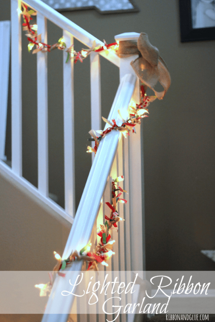 Best ideas about Lighted Garland For Staircase
. Save or Pin Happy Holidays Easy Lighted Ribbon Garland Tatertots Now.