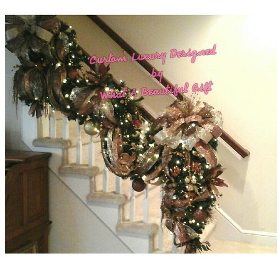 Best ideas about Lighted Garland For Staircase
. Save or Pin Christmas Staircase Garland Designer Luxury Lighted Stairway Now.