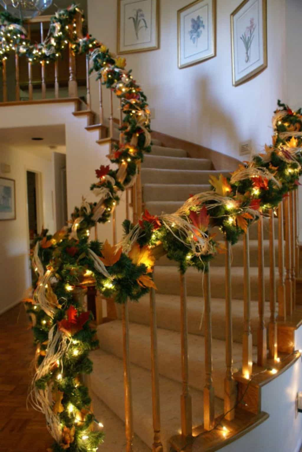 Best ideas about Lighted Garland For Staircase
. Save or Pin Sweeping Staircase With Garland Featured String Lights Now.