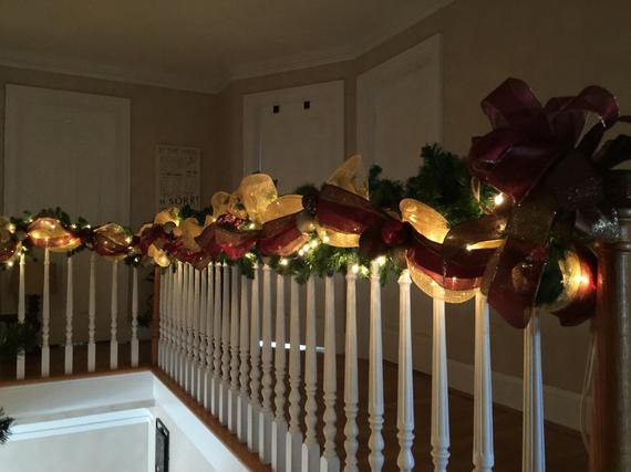 Best ideas about Lighted Garland For Staircase
. Save or Pin Christmas Stairway Garland Lighted Swag by Now.